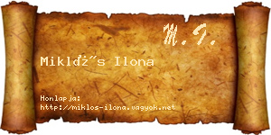 Miklós Ilona névjegykártya